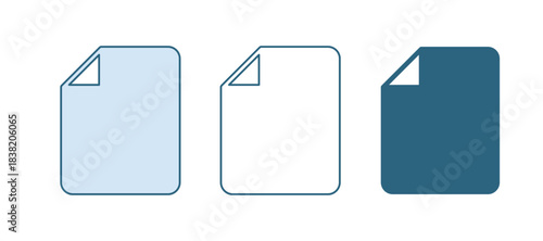 Blue File document icon isolated on white background. Checklist icon. Business concept. Vector