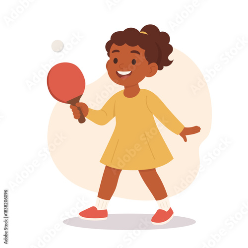 cute boy kid playing table tennis. happy kid play train pingpong