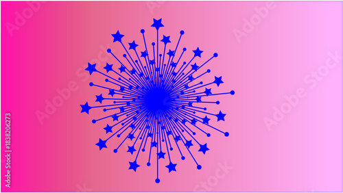 Pink and Blue Festival Starburst Vector