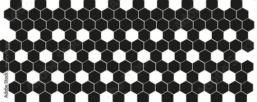 Black hexagon, honeycomb, design element, shapes, pattern with no strokes. Asset for photo collection, collage, template, frame, overlay, montage, clipping, layer mask.