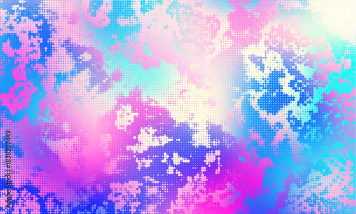 Abstract vector modern watercolor painting in liquid marble pattern background. Halftone grunge effect