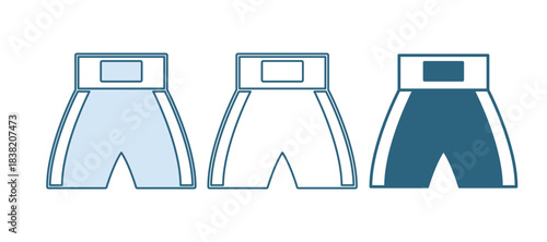 Blue Boxing short icon isolated on white background. Vector