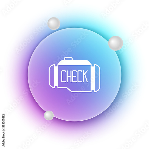 White Check engine icon isolated on white background. Blue and purple gradient circle background. Vector