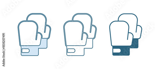 Blue Boxing glove icon isolated on white background. Vector