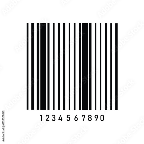  Simple barcode icon, barcode scratched vector illustration , barcode icon for selling, shopping etc. Eps 10