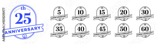 Anniversary Badges 5, 10, 25, 50, 60  Milestone Celebration Collection