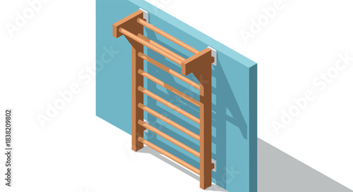 Isometric wall bars for gymnastics and fitness training in modern 3d design