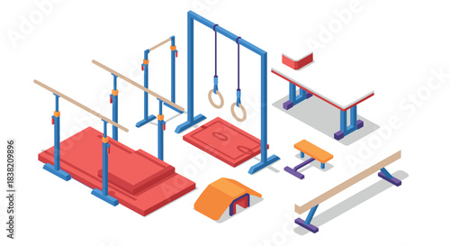 Isometric gymnastics equipment set for training and practice