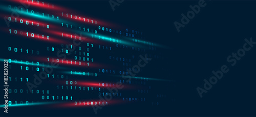 Binary Code Stream  Digital Data Communication Background