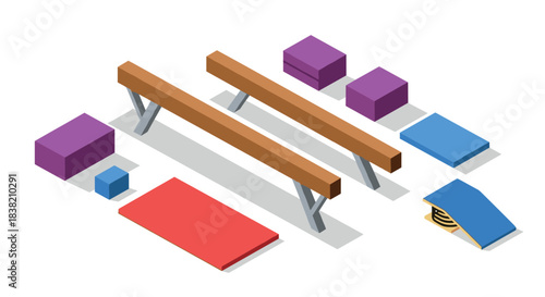 Isometric gym equipment for kids' obstacle course training