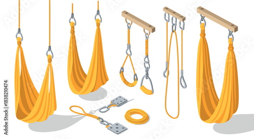 Realistic yoga hammock set: versatile equipment for aerial workout and relaxation