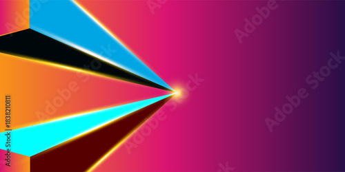 Abstract art pattern of blue, orange colors tone. Background landscape and line colors. Set of cards and posters.