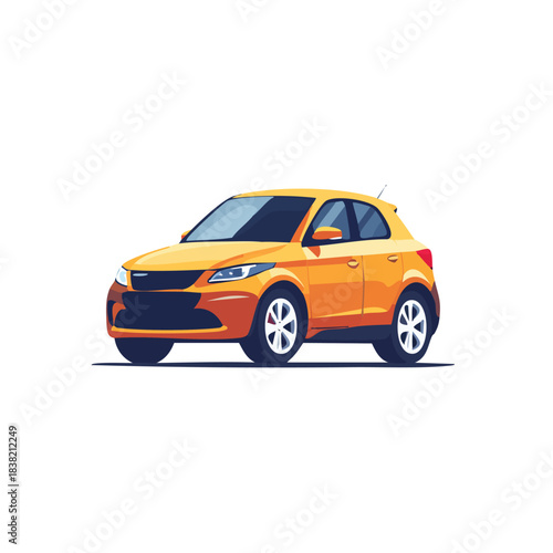Orange Compact SUV Car Illustration.