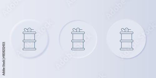 Grey Hand smoke grenade icon isolated on grey background. Bomb explosion. Set icons in square buttons. Vector