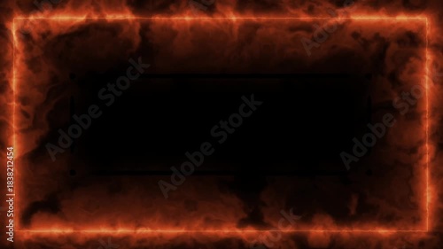 Fiery Abstract Background with Glowing Frame