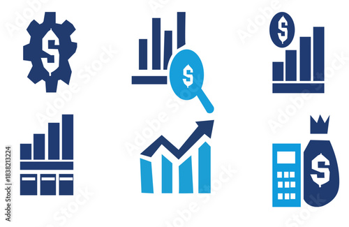 Success set icon . Successful business development, plan and process symbol. Solid icons vector collection.