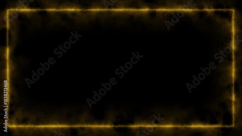 Glowing Yellow Electric Frame on Black Background