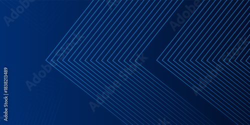 Blue abstract background with glowing arrow lines. Modern shiny blue geometric lines design. Technology futuristic concept. Horizontal banner template. Suit for cover, header, poster, banner, web