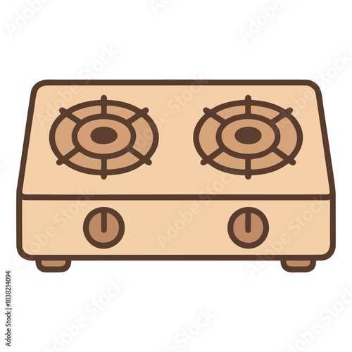 Cute Gas Stove Icon for Home Cooking Tasks