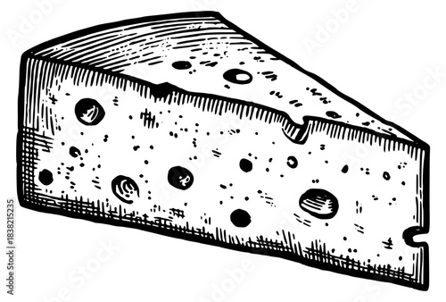 Vintage cheese wedge engraving