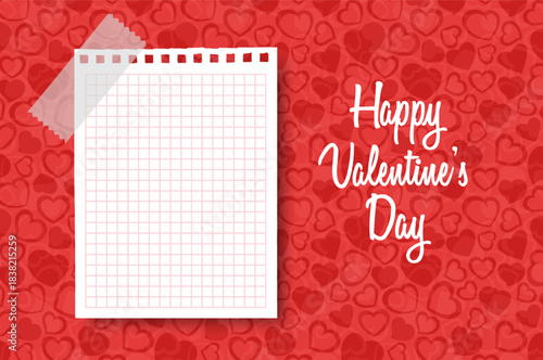  Valentine's Day Gift Voucher, Love Banner with sweet Love Decor elements on minimalistic stylish background. Valentine's day design card