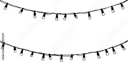Christmas string lights garland sketch