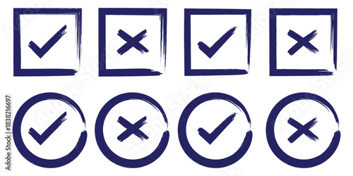 Check tick mark icon set. Green check mark vector symbol icon. Vector symbols set ,green checkmark isolated on white background. Brush strokes green