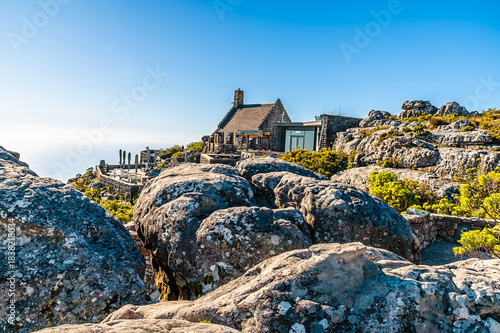 A view along the eastern rim of the summit of Table mountain, South Africa in springtime