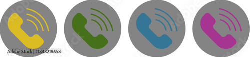 Colorful Phone Call Icon Set vector 
