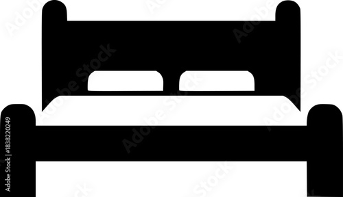 Bed Furniture Vector Icon Illustration