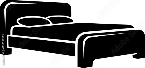 Bed Furniture Vector Icon Illustration