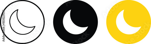 Sun and Moon Icon Set. Weather and space signs. Weather forecast icons. Celestial time cycle design