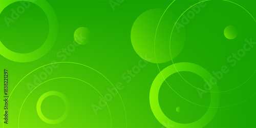 Abstract green background with circles. Dynamic shapes composition.