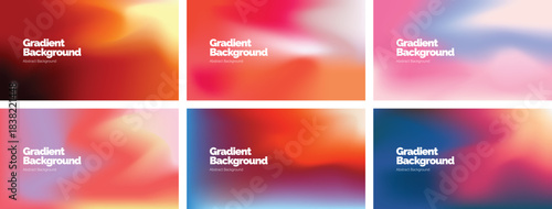 Gradient Abstract colorful backgrounds set. vector collection of fluid dynamic vibrant blend colors