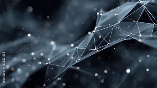 Interconnected Glowing Nodes Forming Neural Network Web Against Dark Background. Artificial Intelligence, Data Science, and Conceptual Connectivity in Digital Communication and System Structure