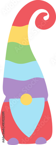 cute rainbow pride lgbt small gnome elf vector cartoon illustration