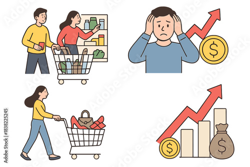 Financial stress and consumer spending habits amid rising inflation and economic growth trends