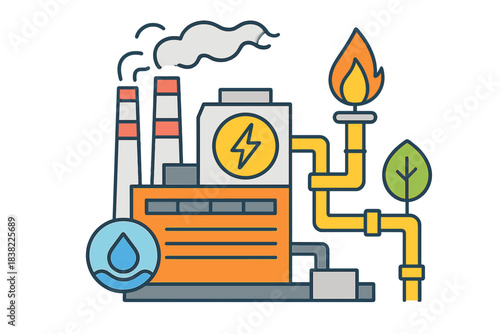 Power plant complex generating electricity from natural gas and sustainable resources