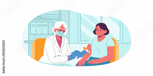 Healthcare professional administering a vaccine to a young patient in clinic