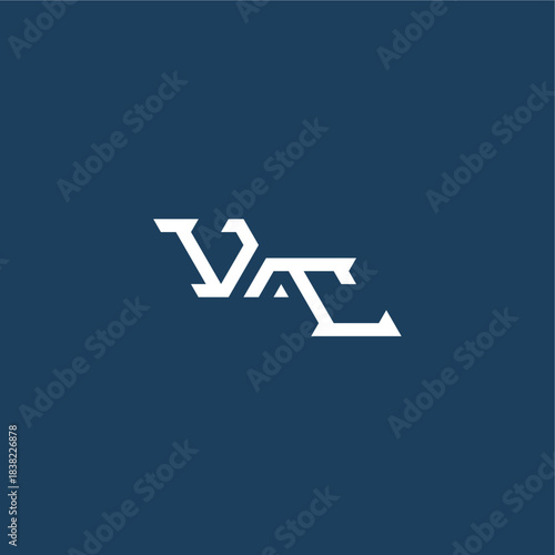 initial esport concept design VC monogram modern logo letter minimalist techno style
