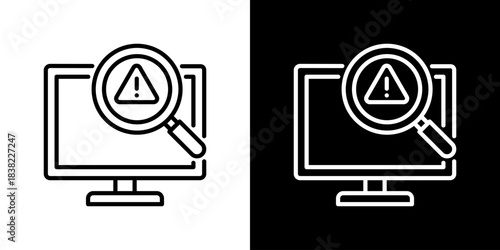 Threat Detection Icons. Fresh Line Design Built For Creative Flexibility In Light And Dark Versions. 