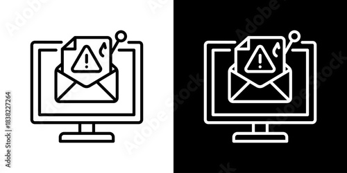 Phishing Icons. Fresh Line Design Built For Creative Flexibility In Light And Dark Versions. 