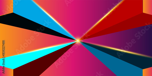 Abstract art pattern of blue, orange colors tone. Background landscape and line colors. Set of cards and posters.