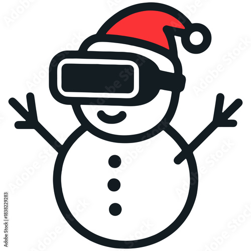 AR Christmas snowman tech fun representing augmented reality Christmas fun, modern holiday technology, and playful winter themes