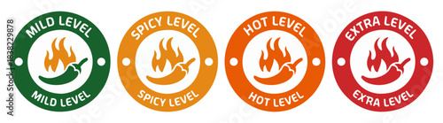 spicy chili pepper heat level icons