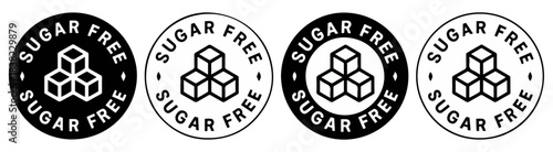 sugar free zero sugar label icon