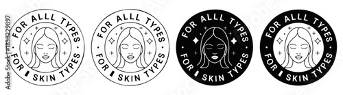 for all skin types label icon