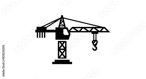 Construction crane logo clip art silhouette