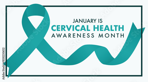 Cervical cancer awareness month is observed every year in January. Vector template for banner, greeting card, poster with background. 