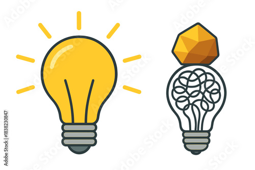 Comparing bright idea generation with complex tangled thought process